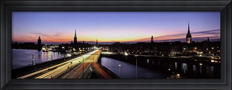 Framed High angle view of traffic on a highway, Stockholm, Sweden Print