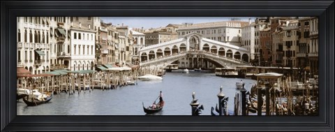 Framed Bridge Over A Canal, Rialto Bridge, Venice, Veneto, Italy Print