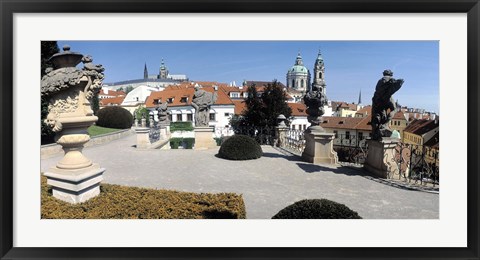 Framed Sculptures in a garden, Vrtbovska Garden, Prague, Czech Republic Print