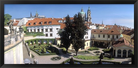 Framed High angle view of a garden, Vrtbovska Garden, Prague, Czech Republic Print