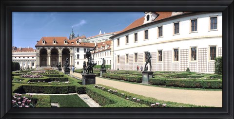 Framed Tourists in a garden, Valdstejnska Garden, Mala Strana, Prague, Czech Republic Print