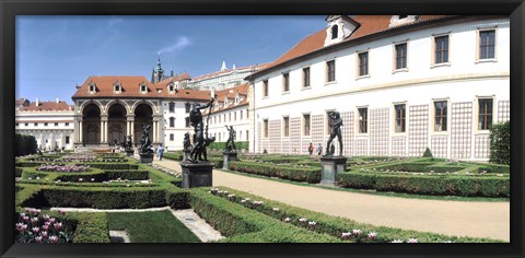 Framed Tourists in a garden, Valdstejnska Garden, Mala Strana, Prague, Czech Republic Print