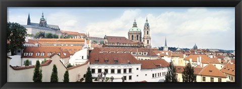 Framed Church in a city, St. Nicholas Church, Mala Strana, Prague, Czech Republic Print