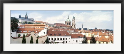 Framed Church in a city, St. Nicholas Church, Mala Strana, Prague, Czech Republic Print