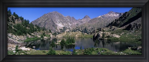 Framed Lake Surrounded By Mountains, Mercantour, Hinterland, French Riviera Print