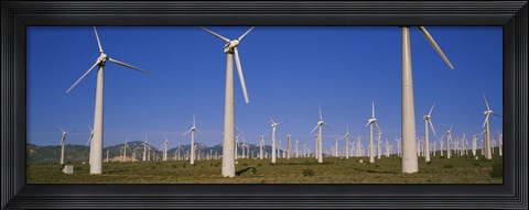 Framed Wind turbines in a field, Mojave, California, USA Print