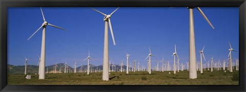 Framed Wind turbines in a field, Mojave, California, USA Print