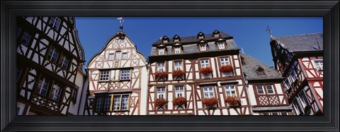 Framed Low Angle View Of Decorated Buildings, Bernkastel-Kues, Germany Print