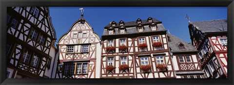 Framed Low Angle View Of Decorated Buildings, Bernkastel-Kues, Germany Print