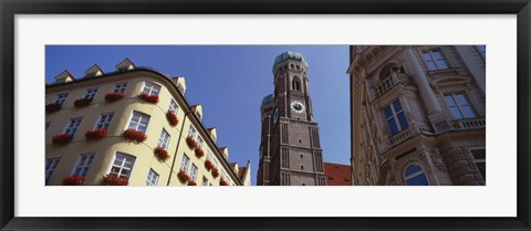 Framed Low Angle View Of A Cathedral, Frauenkirche, Munich, Germany Print