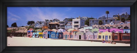 Framed Houses On The Beach, Capitola, Santa Cruz, California, USA Print