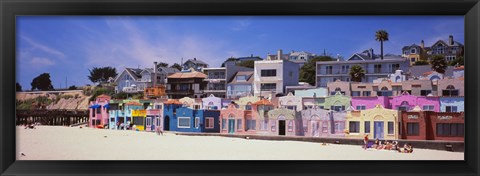 Framed Houses On The Beach, Capitola, Santa Cruz, California, USA Print