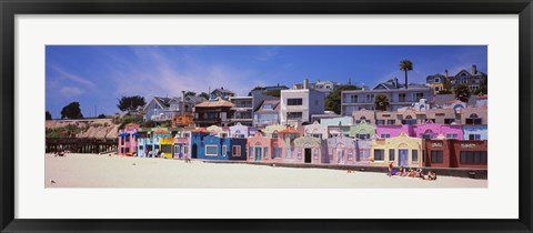 Framed Houses On The Beach, Capitola, Santa Cruz, California, USA Print