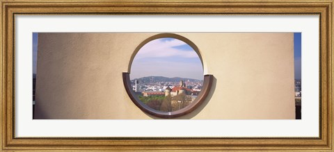 Framed View of a city through an observation point, Stuttgart, Germany Print