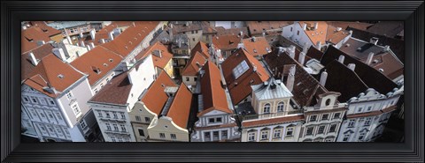 Framed High angle view of buildings in a city, Czech Republic, Prague Print
