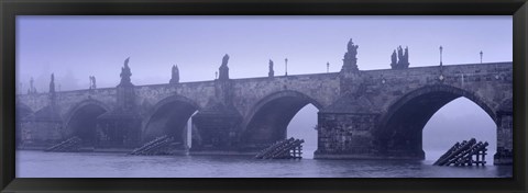 Framed Bridge over a river, Charles Bridge, Prague, Czech Republic Print