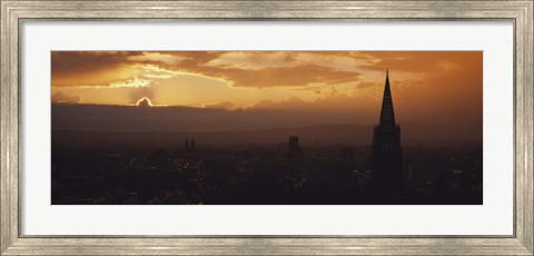 Framed High section view of a building at dusk, Freiburg, Germany Print