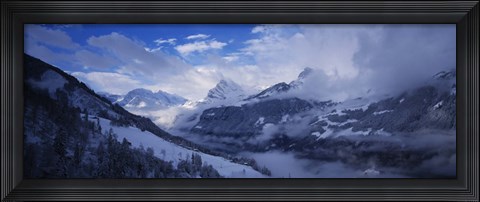 Framed Clouds over mountains, Alps, Glarus, Switzerland Print