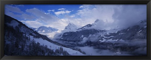 Framed Clouds over mountains, Alps, Glarus, Switzerland Print