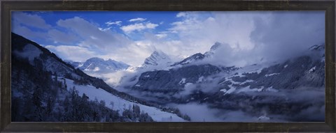 Framed Clouds over mountains, Alps, Glarus, Switzerland Print