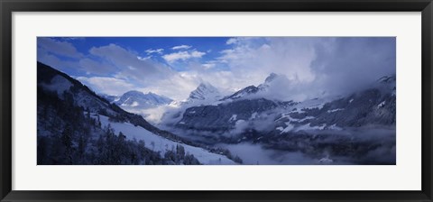 Framed Clouds over mountains, Alps, Glarus, Switzerland Print