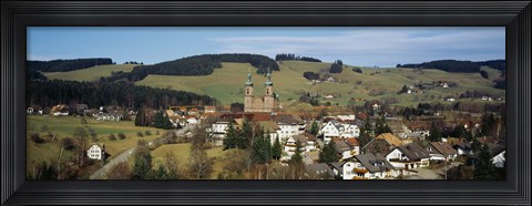 Framed High angle view of a town, St. Peter, Black Forest, Germany Print