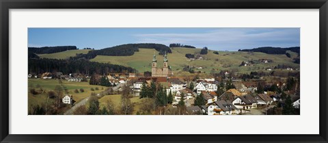 Framed High angle view of a town, St. Peter, Black Forest, Germany Print