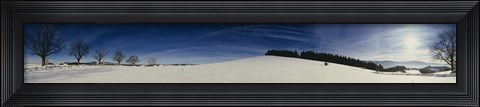 Framed Trees on a snow covered landscape, St. Peter, Lindenberg, Black Forest, Germany Print