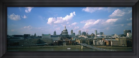 Framed Buildings on the waterfront, St. Paul&#39;s Cathedral, London, England Print
