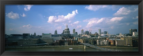 Framed Buildings on the waterfront, St. Paul&#39;s Cathedral, London, England Print