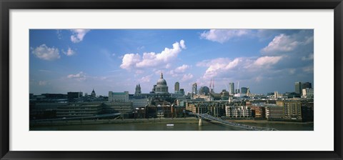 Framed Buildings on the waterfront, St. Paul&#39;s Cathedral, London, England Print