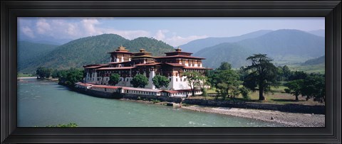 Framed Palace On A Riverbank, Punakha Dzong, Punakha, Bhutan Print