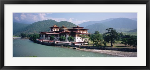 Framed Palace On A Riverbank, Punakha Dzong, Punakha, Bhutan Print