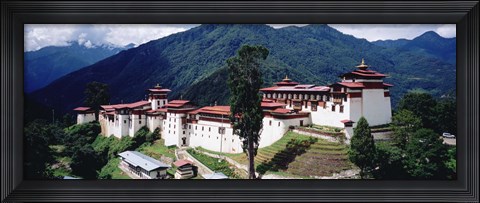 Framed Castle On A Mountain, Trongsar Dzong, Trongsar, Bhutan Print