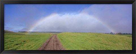 Framed Rainbow Over A Landscape, Kamuela, Big Island, Hawaii, USA Print