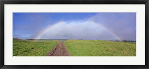 Framed Rainbow Over A Landscape, Kamuela, Big Island, Hawaii, USA Print