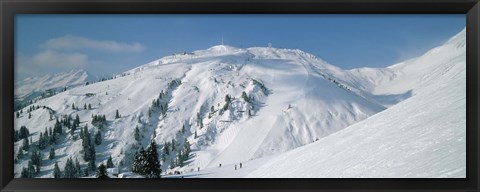 Framed Ski area in the mountains, Galzig, St. Anton, Austria Print