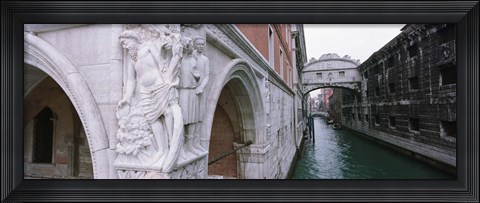 Framed Bridge across a canal, Bridge of Sighs, Venice, Italy Print