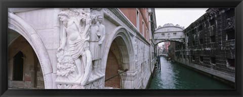 Framed Bridge across a canal, Bridge of Sighs, Venice, Italy Print