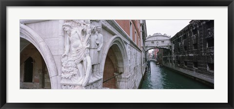 Framed Bridge across a canal, Bridge of Sighs, Venice, Italy Print