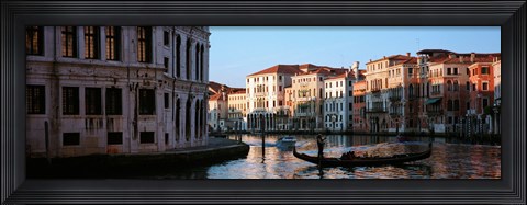 Framed Gondola in a canal, Grand Canal, Venice, Italy Print