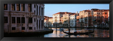 Framed Gondola in a canal, Grand Canal, Venice, Italy Print