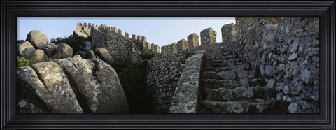 Framed Low angle view of staircase of a castle, Castelo Dos Mouros, Sintra, Portugal Print