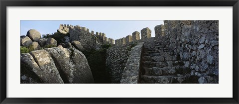 Framed Low angle view of staircase of a castle, Castelo Dos Mouros, Sintra, Portugal Print