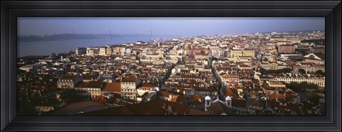 Framed Aerial view of Lisbon, Portugal Print