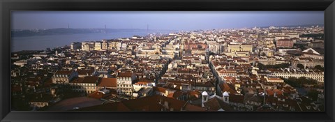 Framed Aerial view of Lisbon, Portugal Print