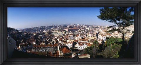Framed Aerial view of a city, Lisbon, Portugal Print