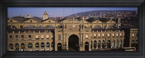 Framed Facade of a train station, Zurich, Switzerland Print
