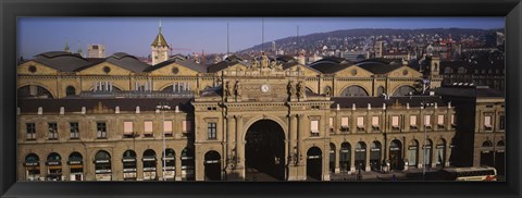 Framed Facade of a train station, Zurich, Switzerland Print