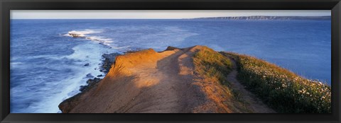 Framed High Angle View Of The Sea From A Cliff, Filey Brigg, England, United Kingdom Print